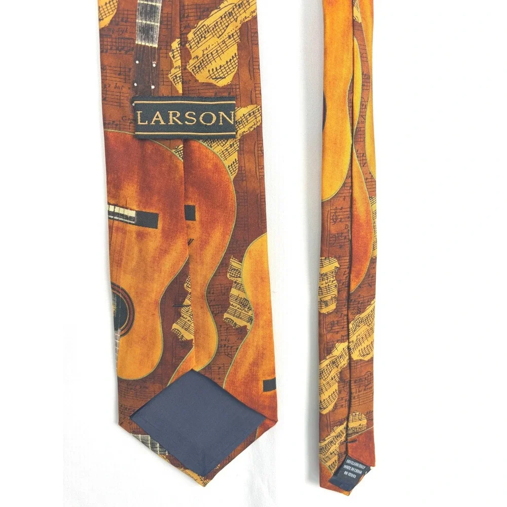 Vintage Larson Acoustic Guitar Sheet Music Tie One Size Brown Orange